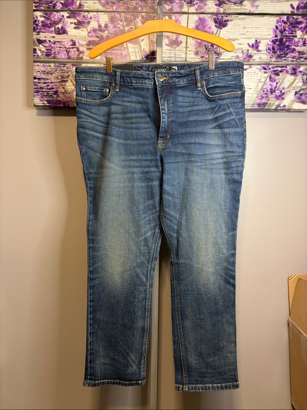 Lauren Ralph Lauren women’s Comfort Stretch High Rise Straight Ankle Jeans